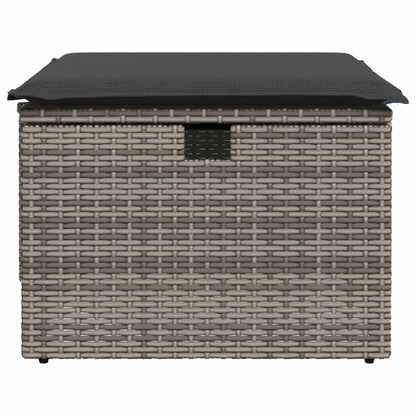 Tuinkruk Met Kussen 55X55X37 Cm Poly Rattan Grijs