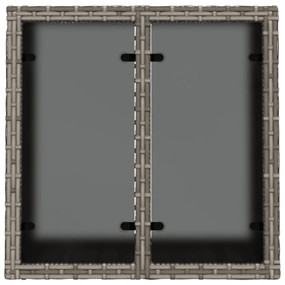 Tuintafel Met Glazen Blad 55X55X37 Cm Poly Rattan Grijs