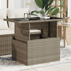 Tuintafel 100x55x73 cm poly rattan grijs glas