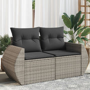 Tuinbank 2-zits poly rattan grijs
