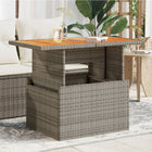 Tuintafel 100x55x73 cm poly rattan acaciahout grijs