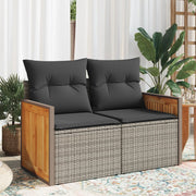 Tuinbank 2-zits poly rattan grijs 118x62x69 cm