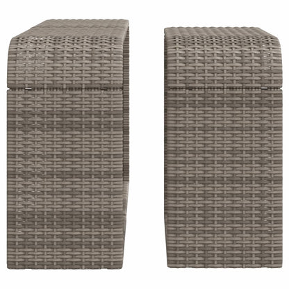 Opbergschappen 2 St Poly Rattan Grijs