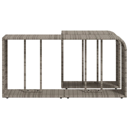 Opbergschappen 2 St Poly Rattan Grijs