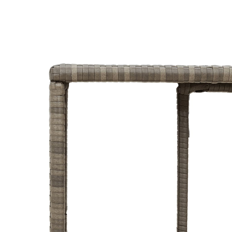 Opbergschappen 2 St Poly Rattan Grijs