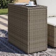 Tuinbijzettafel poly rattan grijs 58x27,5x55 cm