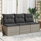 Tuinbank 3-zits poly rattan grijs
