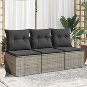 Tuinbank 3-zits poly rattan grijs