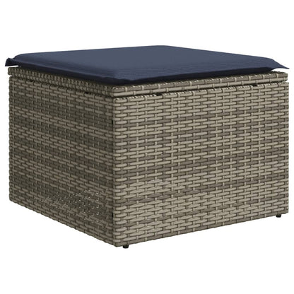 Tuinkruk Met Kussen 55X55X37 Cm Poly Rattan Grijs zonder opbergruimte