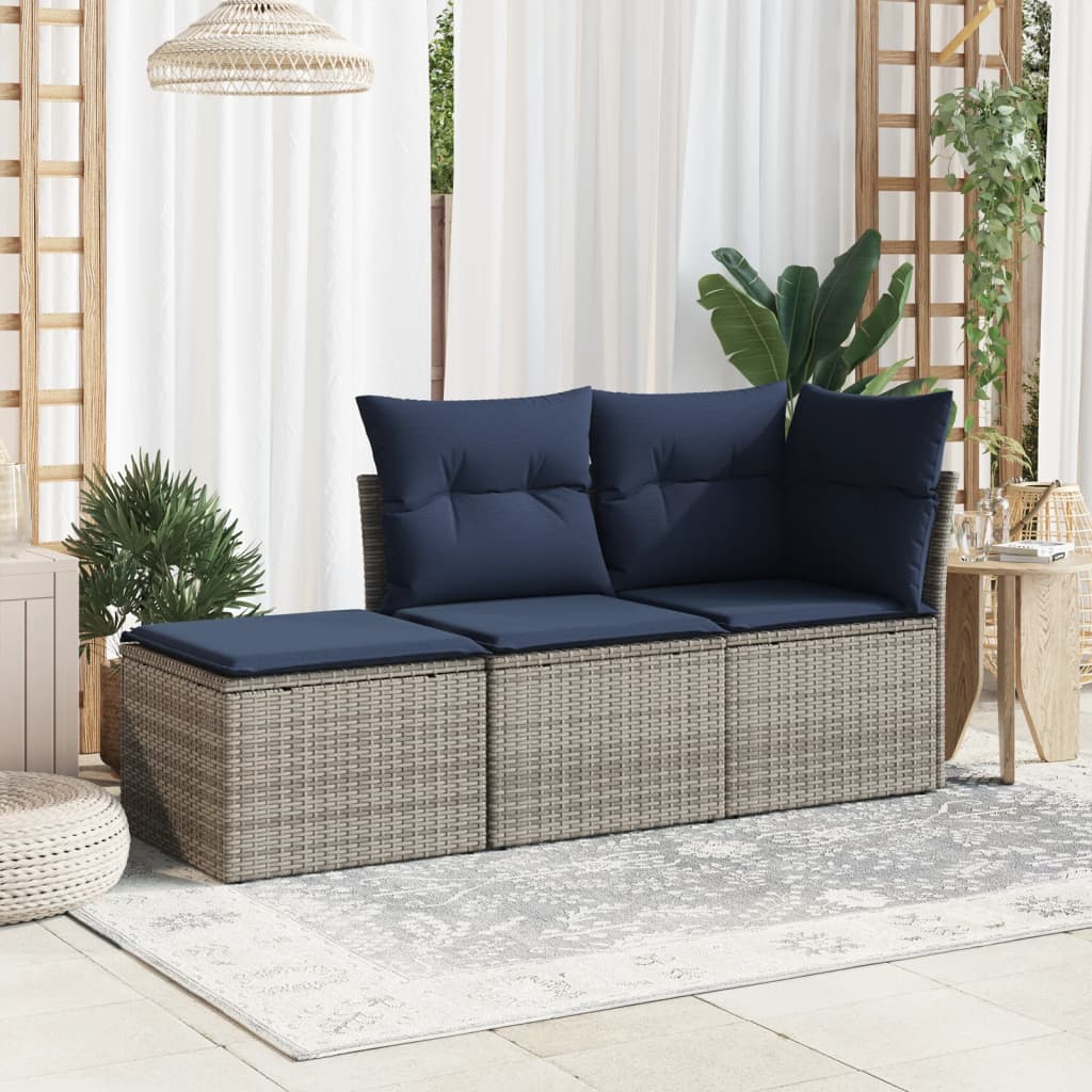 Tuinkruk Met Kussen 55X55X37 Cm Poly Rattan Grijs zonder opbergruimte