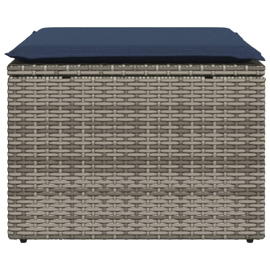 Tuinkruk Met Kussen 55X55X37 Cm Poly Rattan Grijs zonder opbergruimte
