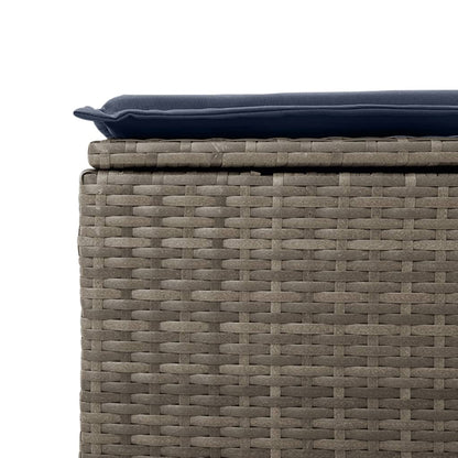 Tuinkruk Met Kussen 55X55X37 Cm Poly Rattan Grijs zonder opbergruimte