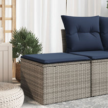 Tuinkruk Met Kussen 55X55X37 Cm Poly Rattan Grijs zonder opbergruimte