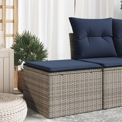 Tuinkruk Met Kussen 55X55X37 Cm Poly Rattan Grijs zonder opbergruimte