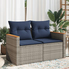 Tuinbank poly rattan grijs 124x62x69 cm