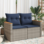 Tuinbank poly rattan grijs 124x62x69 cm