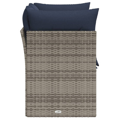 Tuinbank 2-Zits Met Kussens Poly Rattan 1 Grijs