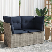 Tuinbank 2-zits poly rattan grijs 124x62x69 cm