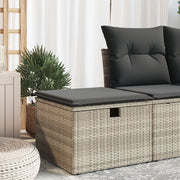 Tuinkruk 55x55x37 cm poly rattan lichtgrijs met kussen