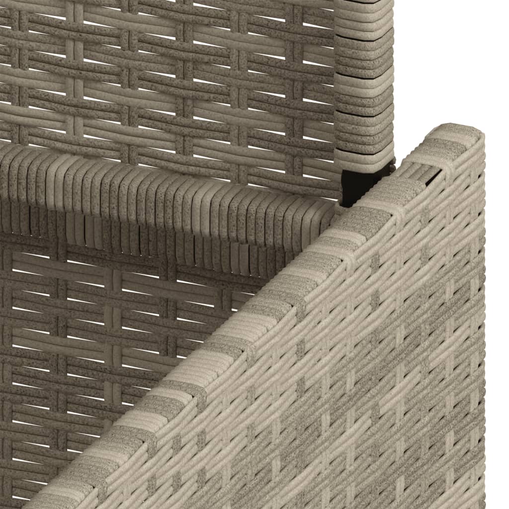 Tuintafel met glazen blad 100x55x73 cm poly rattan lichtgrijs