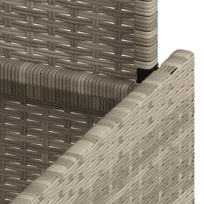 Tuintafel met glazen blad 100x55x73 cm poly rattan lichtgrijs