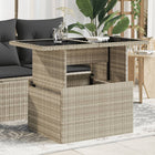 Tuintafel 100x55x73 cm poly rattan lichtgrijs