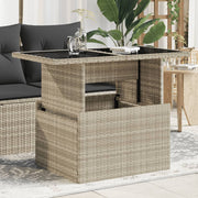 Tuintafel 100x55x73 cm poly rattan lichtgrijs