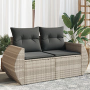 Tuinbank 2-zits poly rattan lichtgrijs 142x62x69 cm