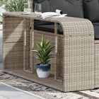 Opbergschappen 2 st poly rattan lichtgrijs 112x27x55 cm