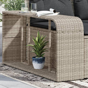 Opbergschappen 2 st poly rattan lichtgrijs 112x27x55 cm