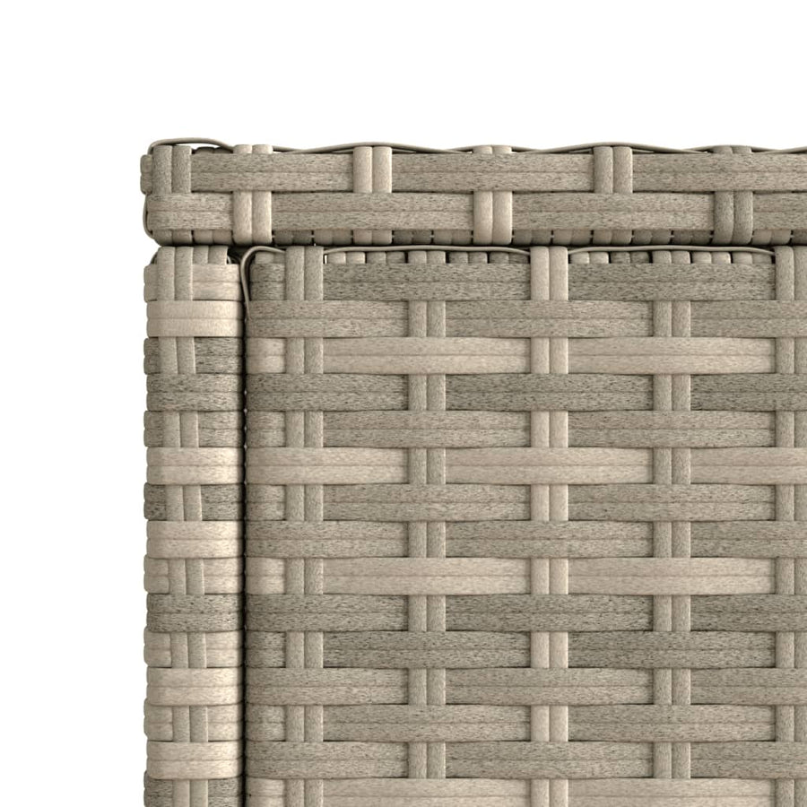 Tuinbijzettafel glasblad 58x27,5x55 cm poly rattan lichtgrijs