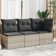 Tuinbank 3-zits poly rattan lichtgrijs 172x62x69 cm
