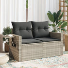 Tuinbank 2-zits poly rattan lichtgrijs 124x62x69 cm
