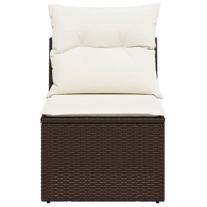 Tuinbank Zonder Armleuning Met Kussens Poly Rattan Bruin