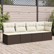 Tuinbank 4-zits poly rattan bruin 227x62x69 cm