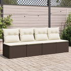 4-Seater Garden Bench with Cushions Poly Rattan Brown