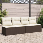 Tuinbank 4-zits poly rattan bruin