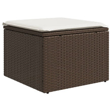 Tuinkruk Met Kussen 55X55X37 Cm Poly Rattan Bruin