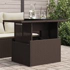 Tuintafel 100x55x73 cm poly rattan bruin glas