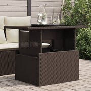 Tuintafel 100x55x73 cm poly rattan bruin glas