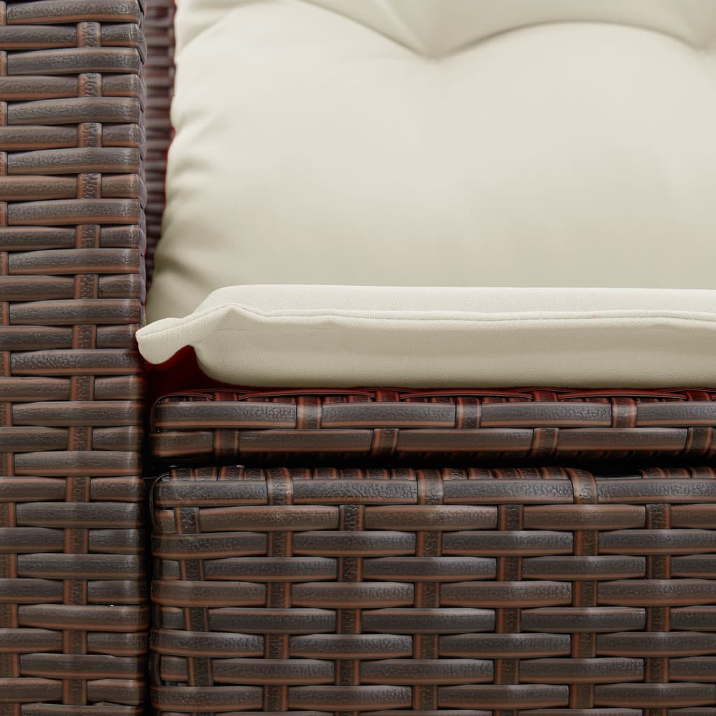 Tuinbank 2-Zits Met Kussens Poly Rattan Bruin