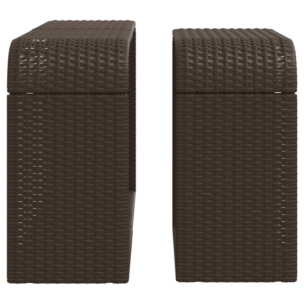 Opbergschappen 2 st poly rattan bruin