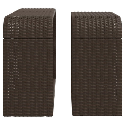 Opbergschappen 2 st poly rattan bruin
