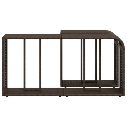 Opbergschappen 2 st poly rattan bruin
