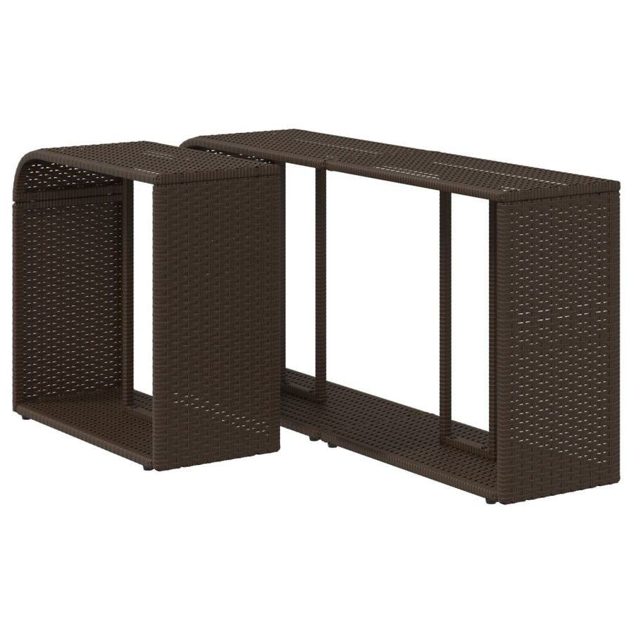 Opbergschappen 2 st poly rattan bruin