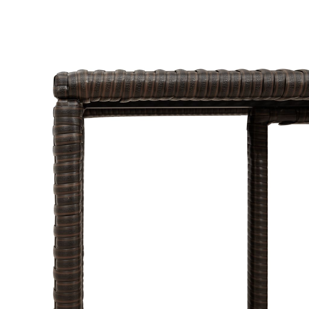 Opbergschappen 2 st poly rattan bruin