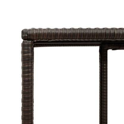 Opbergschappen 2 st poly rattan bruin