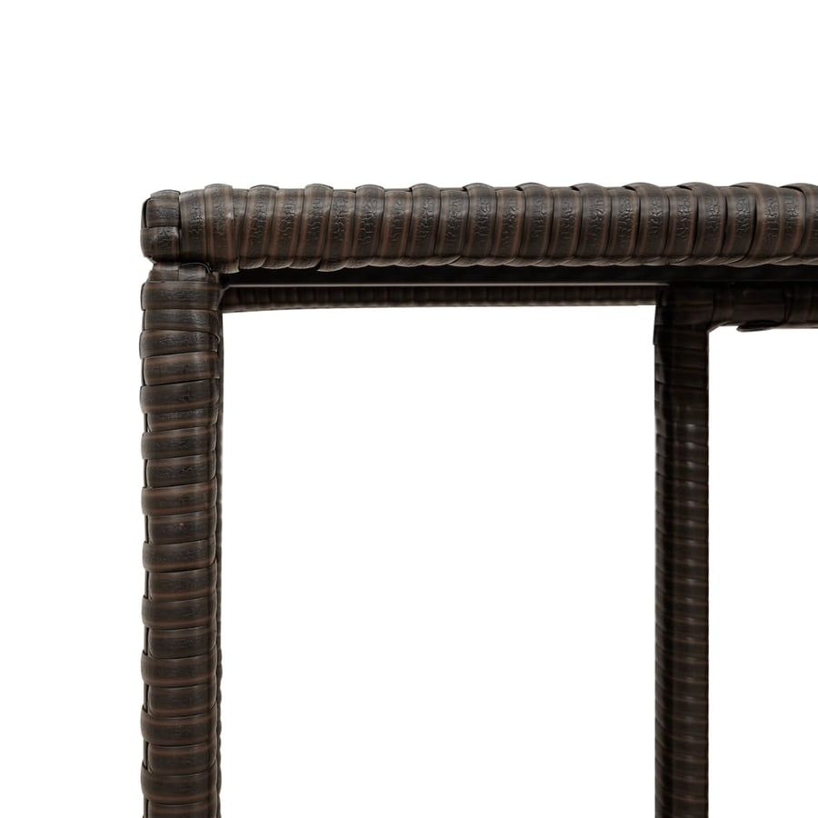 Opbergschappen 2 st poly rattan bruin