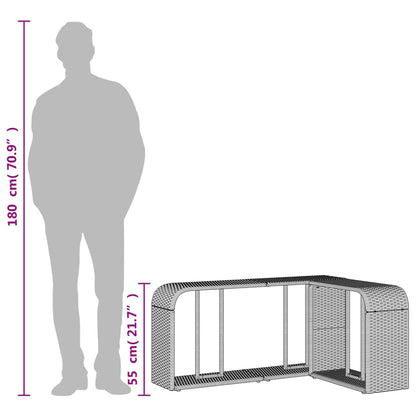 Opbergschappen 2 st poly rattan bruin