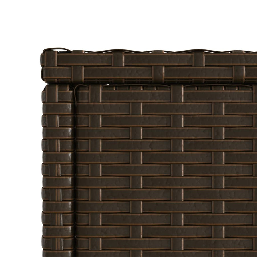 Tuinbijzettafel met glazen blad 58x27,5x55 cm poly rattan bruin